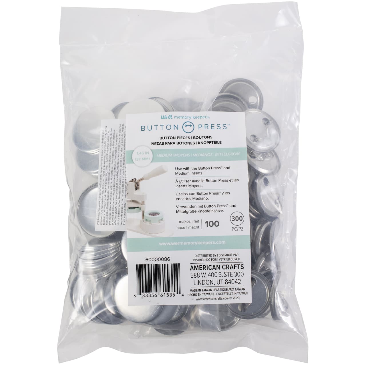 We R Memory Keepers® Button Press™ Medium Button Pieces Bulk Refill Pack, 100ct.